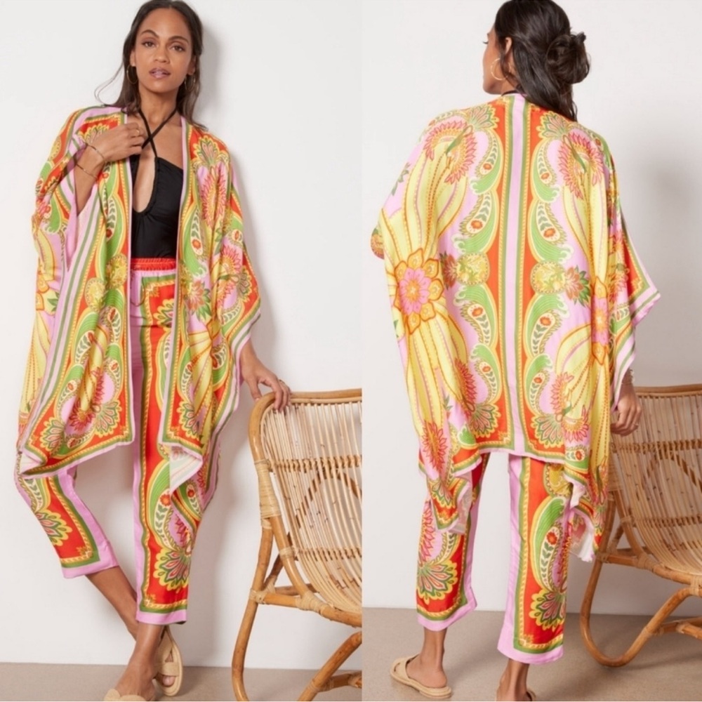 Farm Rio, Beach Toucans Scarf Multi Pants